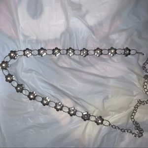2/$20 Y2K Silver Hardware Jewel Flower Belt